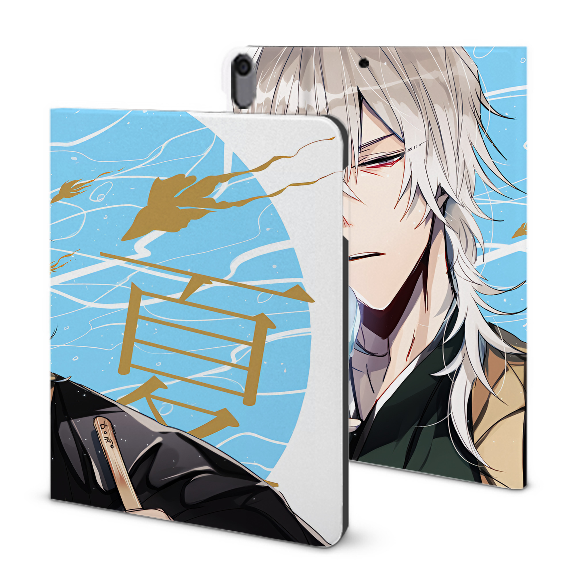 （画像用） 文豪ストレイドッグス Bungo Stray Dogs IPad ケース ブック型 PUレザー TPU 耐衝撃 軽量 薄型 ペン収納なし 全面保護 IPad 各モデル対応